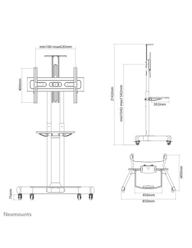 Neomounts By Newstar Select Nm-M1700 190,5 Cm (75") Czarny