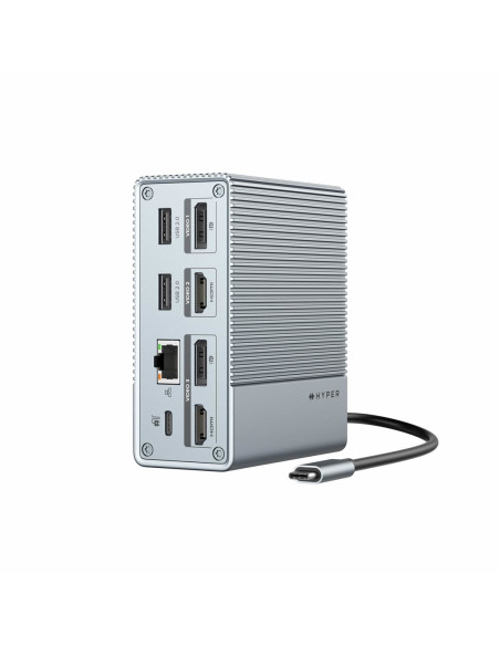 Hyper Hdg212B Stacja Dokująca Dokujący Usb 3.2 Gen 2 (3.1 Gen 2) Type-C Srebrny