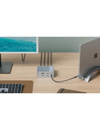 Hyper Hdg212B Stacja Dokująca Dokujący Usb 3.2 Gen 2 (3.1 Gen 2) Type-C Srebrny