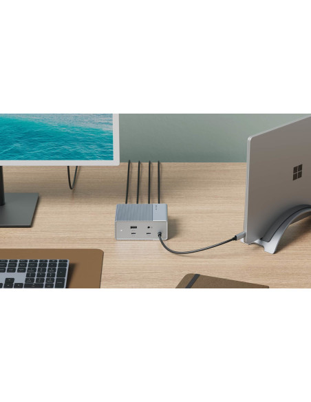 Hyper Hdg212B Stacja Dokująca Dokujący Usb 3.2 Gen 2 (3.1 Gen 2) Type-C Srebrny