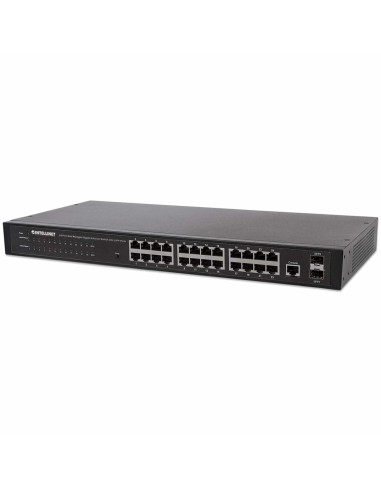 Intellinet 560917 Łącza Sieciowe Zarządzany Gigabit Ethernet (10/100/1000) 1U Czarny