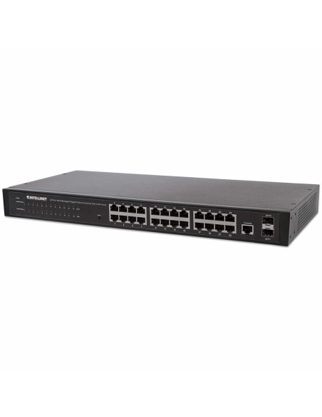 Intellinet 560917 Łącza Sieciowe Zarządzany Gigabit Ethernet (10/100/1000) 1U Czarny