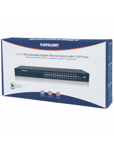 Intellinet 560917 Łącza Sieciowe Zarządzany Gigabit Ethernet (10/100/1000) 1U Czarny