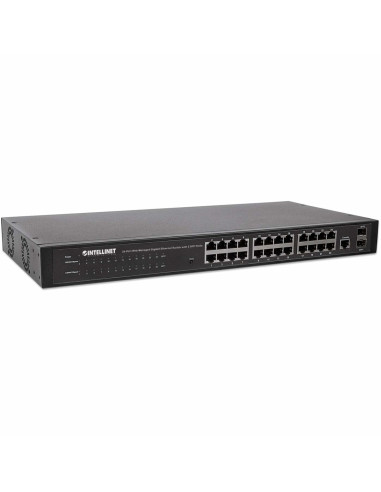 Intellinet 560917 Łącza Sieciowe Zarządzany Gigabit Ethernet (10/100/1000) 1U Czarny