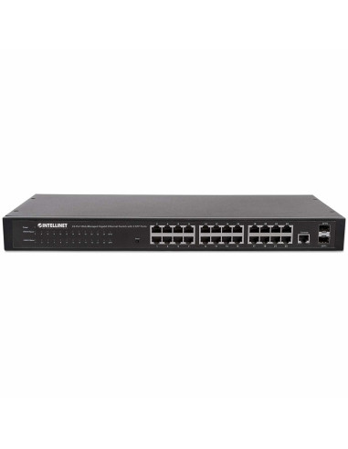 Intellinet 560917 Łącza Sieciowe Zarządzany Gigabit Ethernet (10/100/1000) 1U Czarny