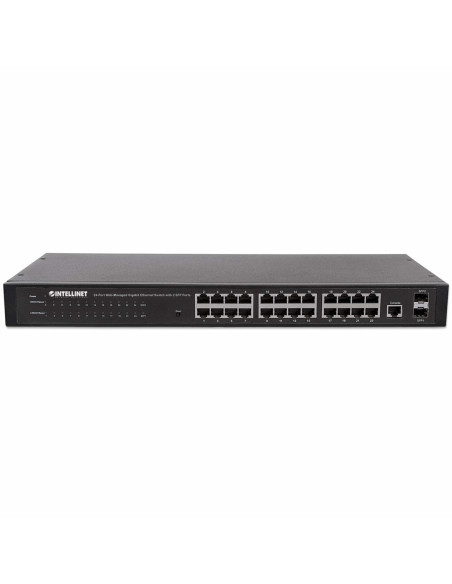 Intellinet 560917 Łącza Sieciowe Zarządzany Gigabit Ethernet (10/100/1000) 1U Czarny