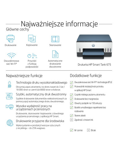 Urządzenie Wielofunkcyjne Hp Smart Tank 675