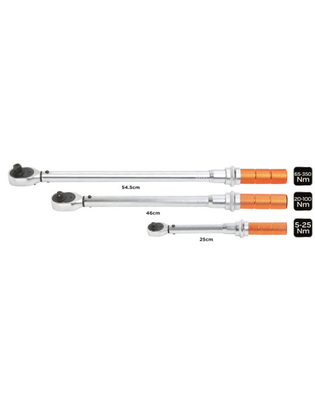 Zestaw Kluczy Dynamometrycznych 1/4", 3/8", 1/2" 3 Szt.