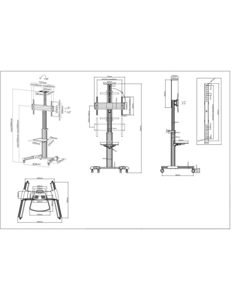 Manhattan Stojak Mobilny Tv Led/Lcd/Pdp 37-70 Cali