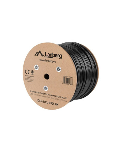 Kabel Sieciowy Zewnętrzne Lanberg Lcf6-21Cu-0305-Bk (Ftp  305M  Kat. 6  Kolor Czarny)