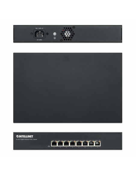 Intellinet 560641 Łącza Sieciowe Gigabit Ethernet (10/100/1000) Obsługa Poe Czarny