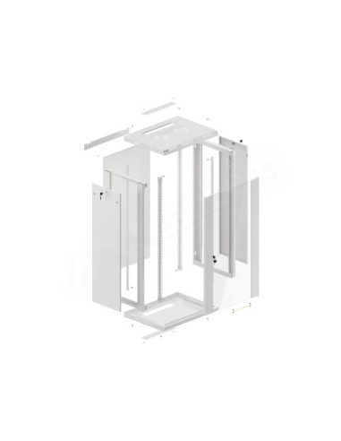 Szafa Rack Lanberg Wf01-6422-10S (22U  1080Mm / 600Mm / 450 Mm  Wisząca  Szklane  19''  Kolor Szary)