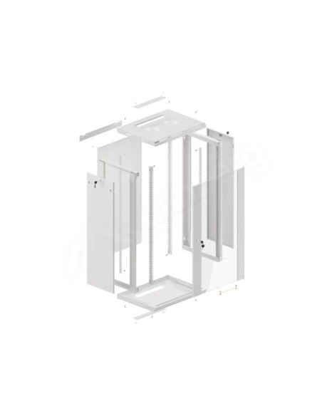 Szafa Rack Lanberg Wf01-6422-10S (22U  1080Mm / 600Mm / 450 Mm  Wisząca  Szklane  19''  Kolor Szary)