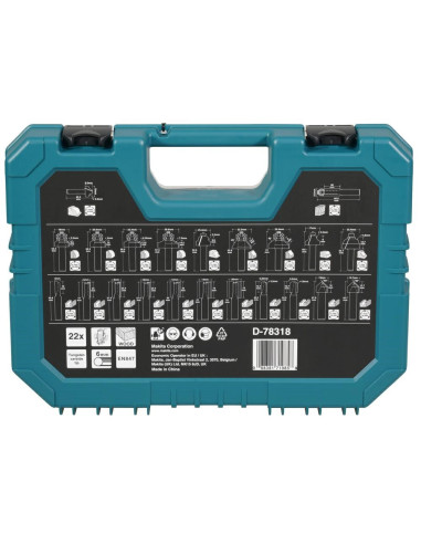 Makita Zestaw Frezów 22Szt. 6Mm Uniwersalne