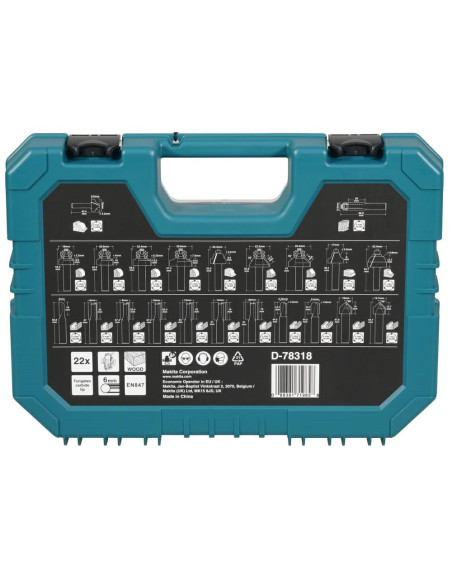 Makita Zestaw Frezów 22Szt. 6Mm Uniwersalne