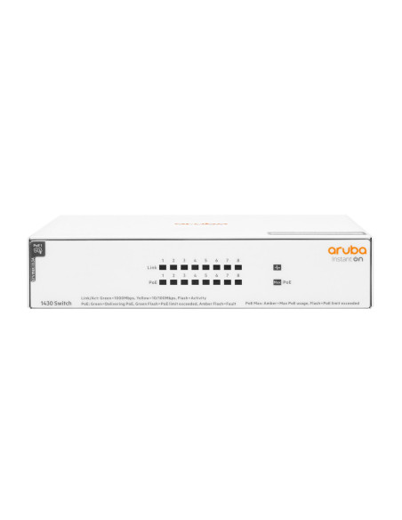 Aruba Instant On 1430 8G Class4 Poe 64W Nie Zarządzany L2 Gigabit Ethernet (10/100/1000) Obsługa Poe Biały