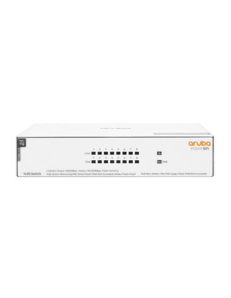 Aruba Instant On 1430 8G Class4 Poe 64W Nie Zarządzany L2 Gigabit Ethernet (10/100/1000) Obsługa Poe Biały