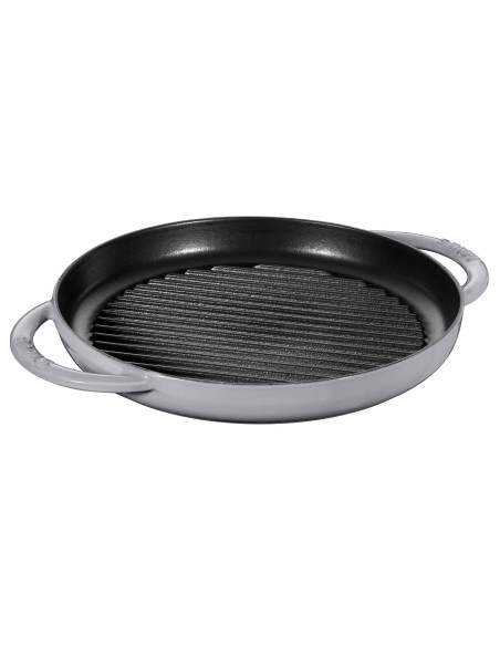 Okrągła Patelnia Żeliwna Grillowa Staub Z Dwoma Uchwytami 40509-522-0 - Grafitowa 26 Cm
