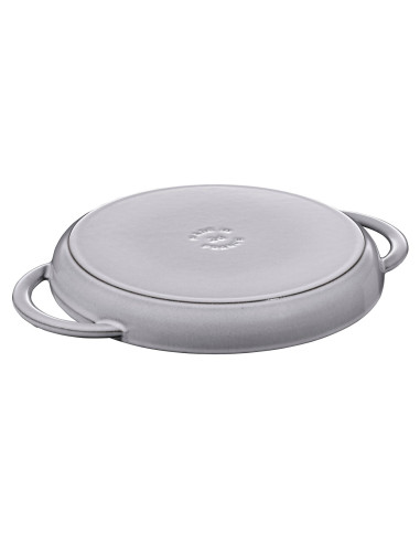 Okrągła Patelnia Żeliwna Grillowa Staub Z Dwoma Uchwytami 40509-522-0 - Grafitowa 26 Cm
