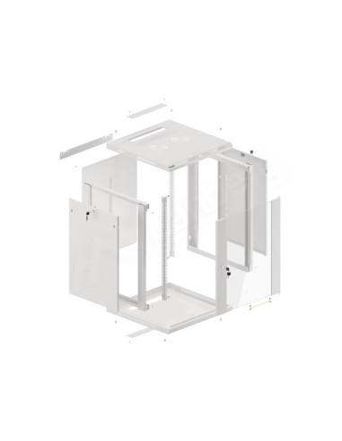 Szafa Rack Lanberg Wf01-6615-10S (15U  769Mm / 600Mm / 600 Mm  Wisząca  Szklane  19''  Kolor Szary)