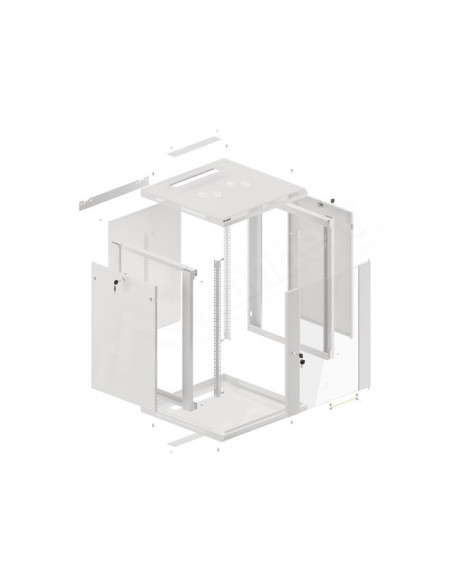 Szafa Rack Lanberg Wf01-6615-10S (15U  769Mm / 600Mm / 600 Mm  Wisząca  Szklane  19''  Kolor Szary)