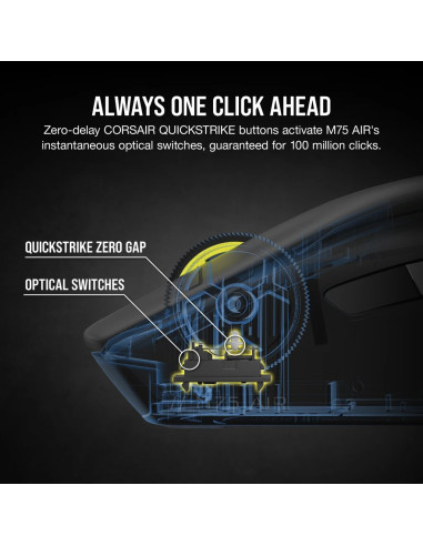 Corsair M75 Myszka Gaming Oburęczny Bluetooth Optyczny 26000 Dpi