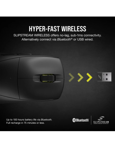 Corsair M75 Myszka Gaming Oburęczny Bluetooth Optyczny 26000 Dpi