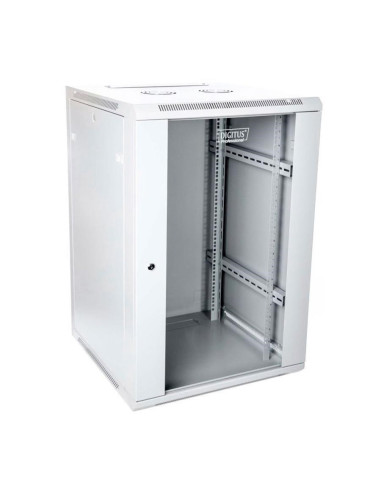 Szafa Sieciowa Wisząca 19" 15U Rack 600X600, Drzwi Szyba, Szary, Niedzielona, Złożona, 60Kg