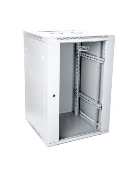 Szafa Sieciowa Wisząca 19" 15U Rack 600X600, Drzwi Szyba, Szary, Niedzielona, Złożona, 60Kg