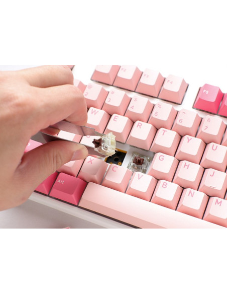 Ducky One 3 Tkl Gossamer Pink Klawiatura Gaming Usb Us English Różowy, Biały