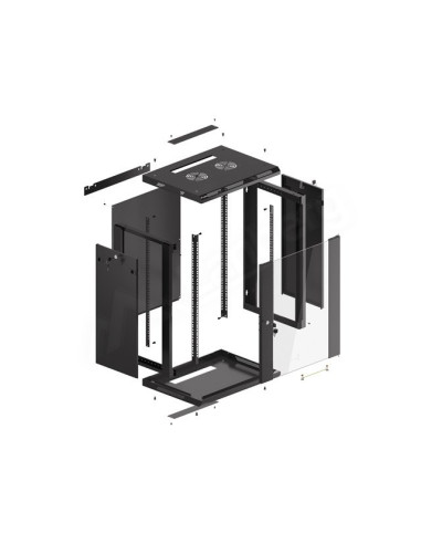 Szafa Rack Lanberg  Wf01-6415-10B (770Mm / 600Mm / 450 Mm  Wisząca  Czarny)