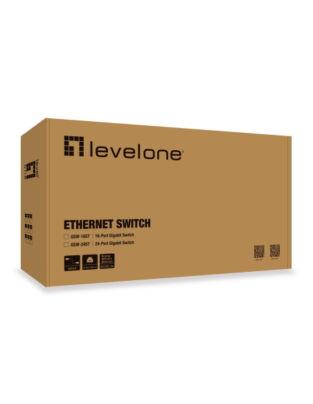 Levelone Gsw-2457 Łącza Sieciowe Nie Zarządzany Gigabit Ethernet (10/100/1000) Czarny