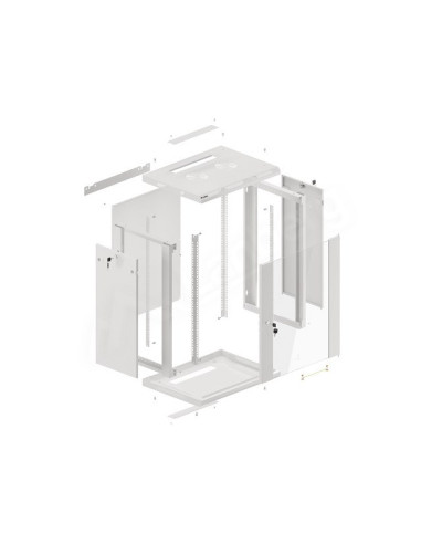 Szafa Rack Lanberg  Wf01-6415-10S (770Mm / 600Mm / 450 Mm  Wisząca  Szary)