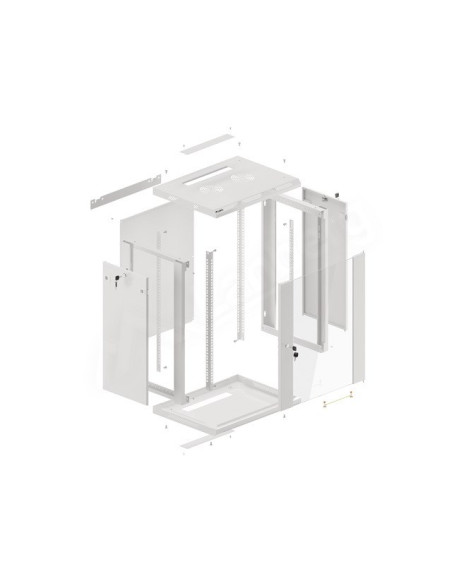 Szafa Rack Lanberg  Wf01-6415-10S (770Mm / 600Mm / 450 Mm  Wisząca  Szary)