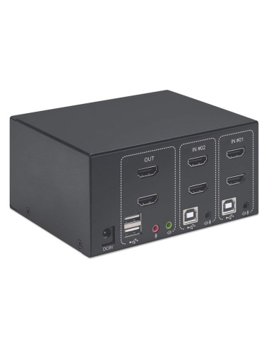 Manhattan Przełącznik Kvm Hdmi/Usb 2X1 Dual-Monito