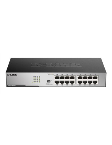 D-Link Dgs-1016D/E Łącza Sieciowe Nie Zarządzany Czarny, Metaliczny