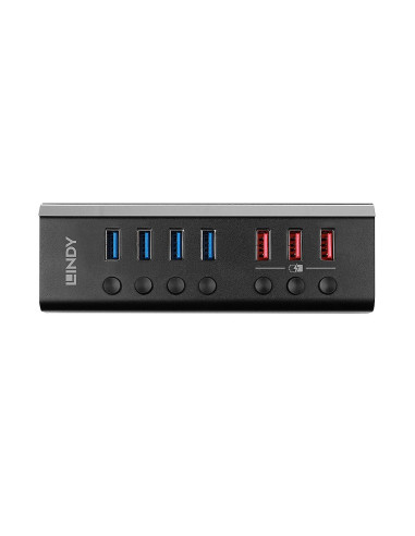 Lindy 43371 Huby I Koncentratory Usb 3.2 Gen 1 (3.1 Gen 1) Type-B 5000 Mbit/S Czarny