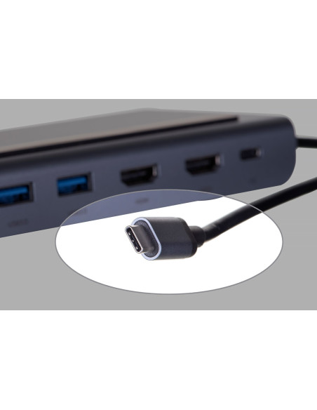 Unitek Hub Usb-C 11W1, Usb-C, Rj45, Mst, 100W Pd