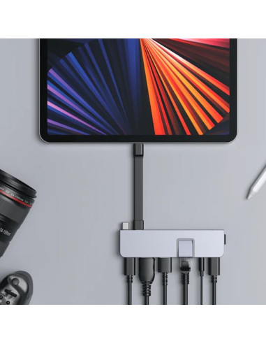 Hyper Duo Pro 7-In-2 Usb-C Hub Usb Type-C 104 Mbit/S Szary