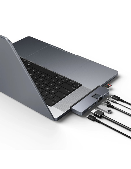 Hyper Duo Pro 7-In-2 Usb-C Hub Usb Type-C 104 Mbit/S Szary