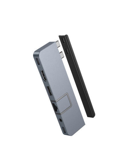 Hyper Duo Pro 7-In-2 Usb-C Hub Usb Type-C 104 Mbit/S Szary