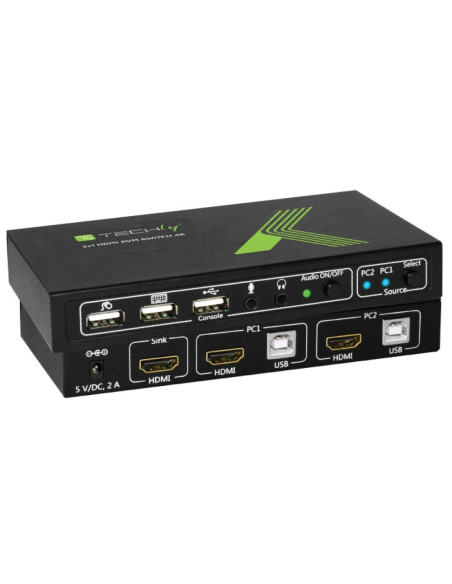 Techly Przełącznik Kvm Hdmi/Usb 2X1 Z Audio 4Kx2K Idata Kvm-Hdmi2U