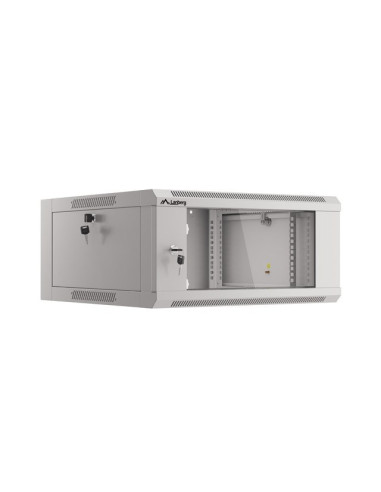 Lanberg Szafa Wisząca 19" 4U 570X600 Szybki Montaż (Szara, Flat Pack) Wffa-5604-10S