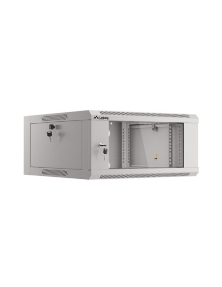 Lanberg Szafa Wisząca 19" 4U 570X600 Szybki Montaż (Szara, Flat Pack) Wffa-5604-10S
