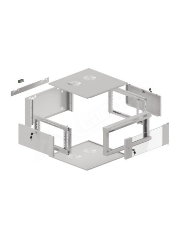 Lanberg Szafa Wisząca 19" 4U 570X600 Szybki Montaż (Szara, Flat Pack) Wffa-5604-10S