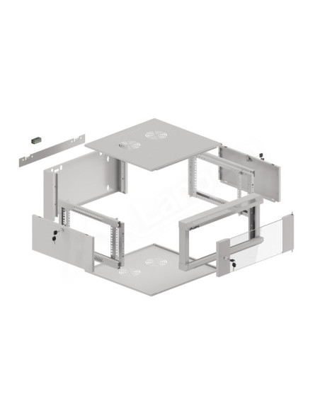 Lanberg Szafa Wisząca 19" 4U 570X600 Szybki Montaż (Szara, Flat Pack) Wffa-5604-10S