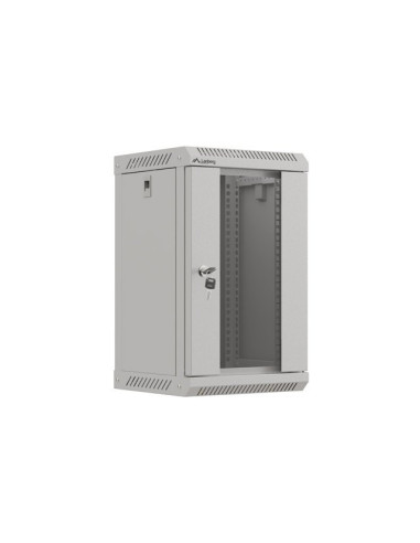 Szafa Instalacyjna Rack Wisząca 10" 9U 300X300 Szara Drzwi Przeszklone Lanberg (Flat Pack)