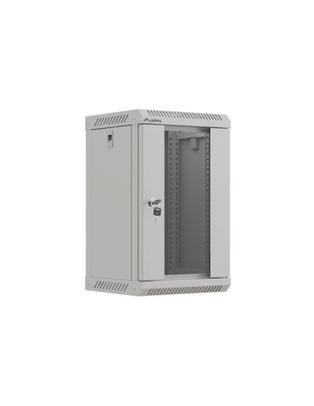 Szafa Instalacyjna Rack Wisząca 10" 9U 300X300 Szara Drzwi Przeszklone Lanberg (Flat Pack)