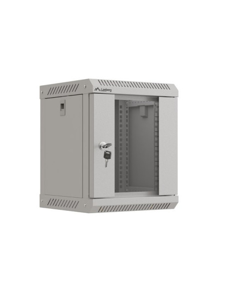 Szafa Instalacyjna Rack Wisząca 10" 6U 300X300 Szara Drzwi Przeszklone Lanberg (Flat Pack)