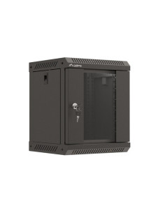 Szafa Instalacyjna Rack Wisząca 10" 6U 300X300 Czarna Drzwi Przeszklone Lanberg (Flat Pack)